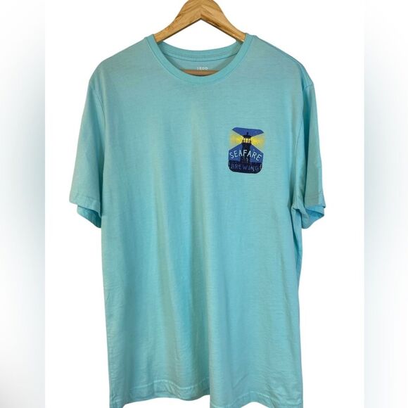 IZOD Saltwater Relaxed Classics Seafare Brewing Tanager Turquoise Tee XL - Picture 2 of 6